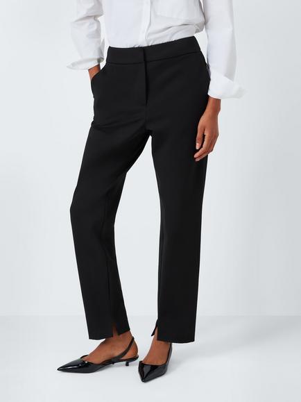 John Lewis Ponte Slim Fit Trousers, Black, Black
