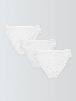 John Lewis Helenca Bikini Briefs, Pack of 3, White/Black