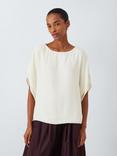 John Lewis Short Sleeve Layer Frill Top, Ecru