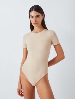 John Lewis Smoothing Short Sleeve Bodysuit, Almond