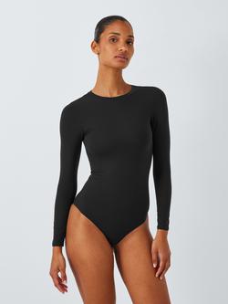 John Lewis Smoothing Long Sleeve Bodysuit, Black