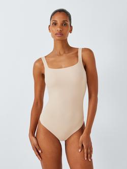 John Lewis Smoothing Sleeveless Bodysuit, Almond