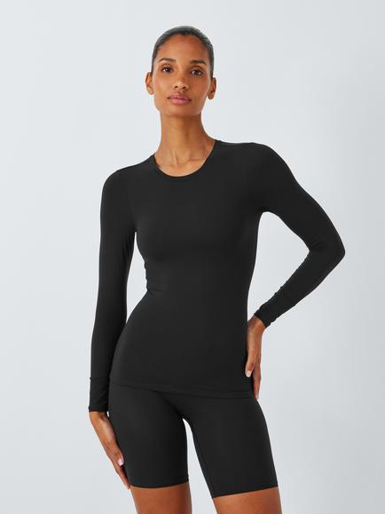 John Lewis Smoothing Long Sleeve Top, Black