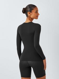 John Lewis Smoothing Long Sleeve Top - view 2, Black