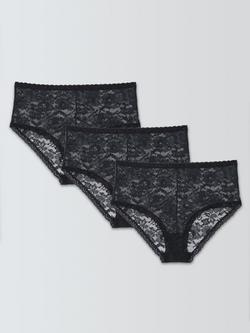 John Lewis Helenca Short Briefs, Pack of 3, Black, Black