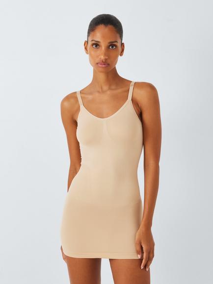 John Lewis Firm Control Seamfree Shapewear Slip, Black, Almond