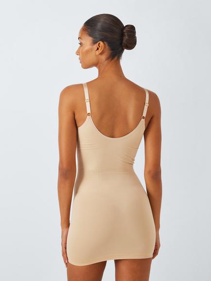 John Lewis Firm Control Seamfree Shapewear Slip, Black - view 2, Almond