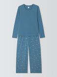 John Lewis Snowflake Wide Leg Pyjama Set, Blue