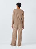 John Lewis Star Jersey Wide Leg Pyjama Set, Caramel