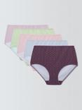 John Lewis Spot Print Full Briefs, Pack of 5, Multi