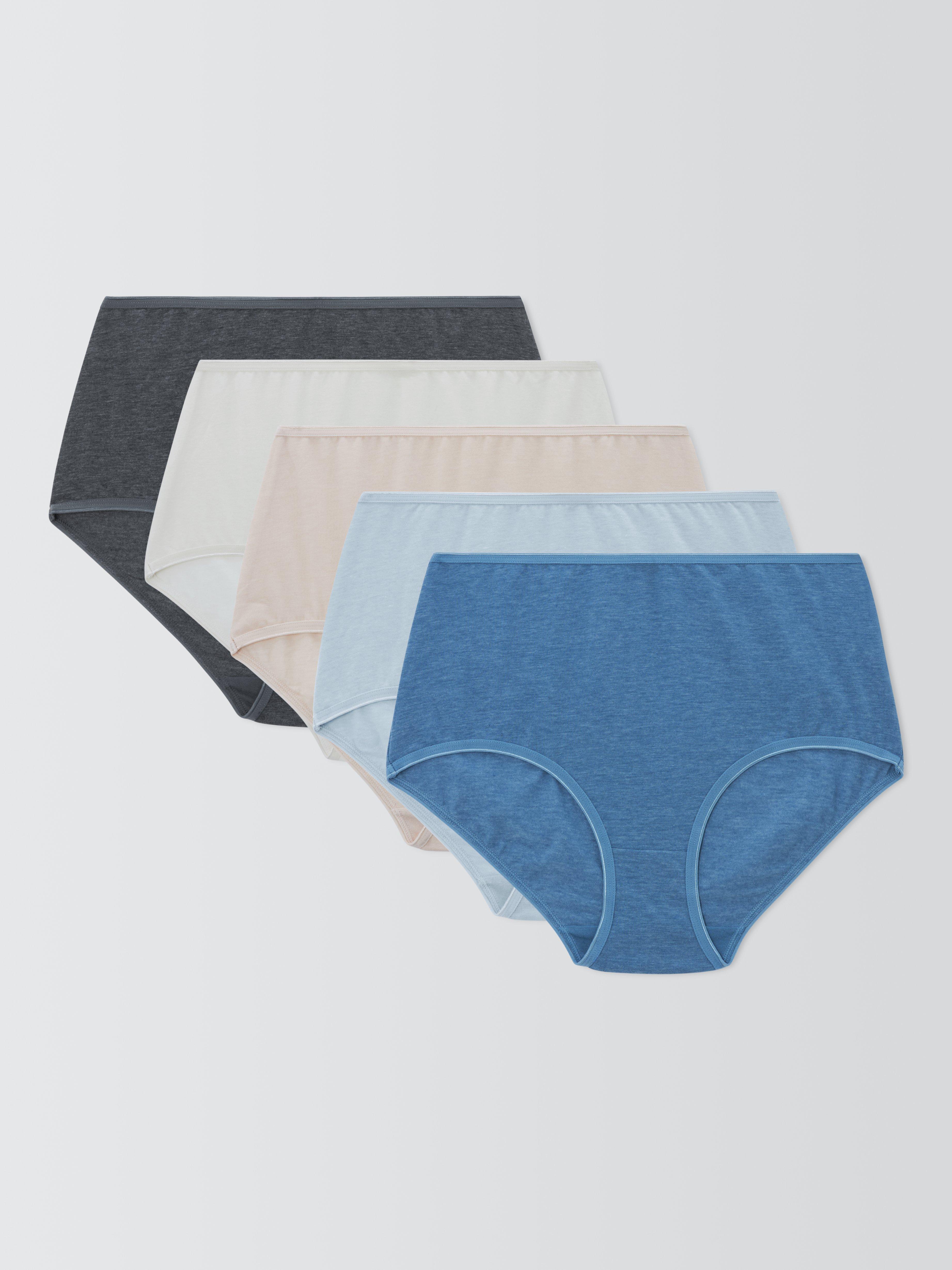 Product image 4 of 6, which shows John Lewis Marl Full Briefs, Pack of 5, Marl Blue/Multi, 10