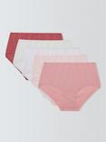 John Lewis Full Briefs, Pack of 5, Marl Pink/Multi