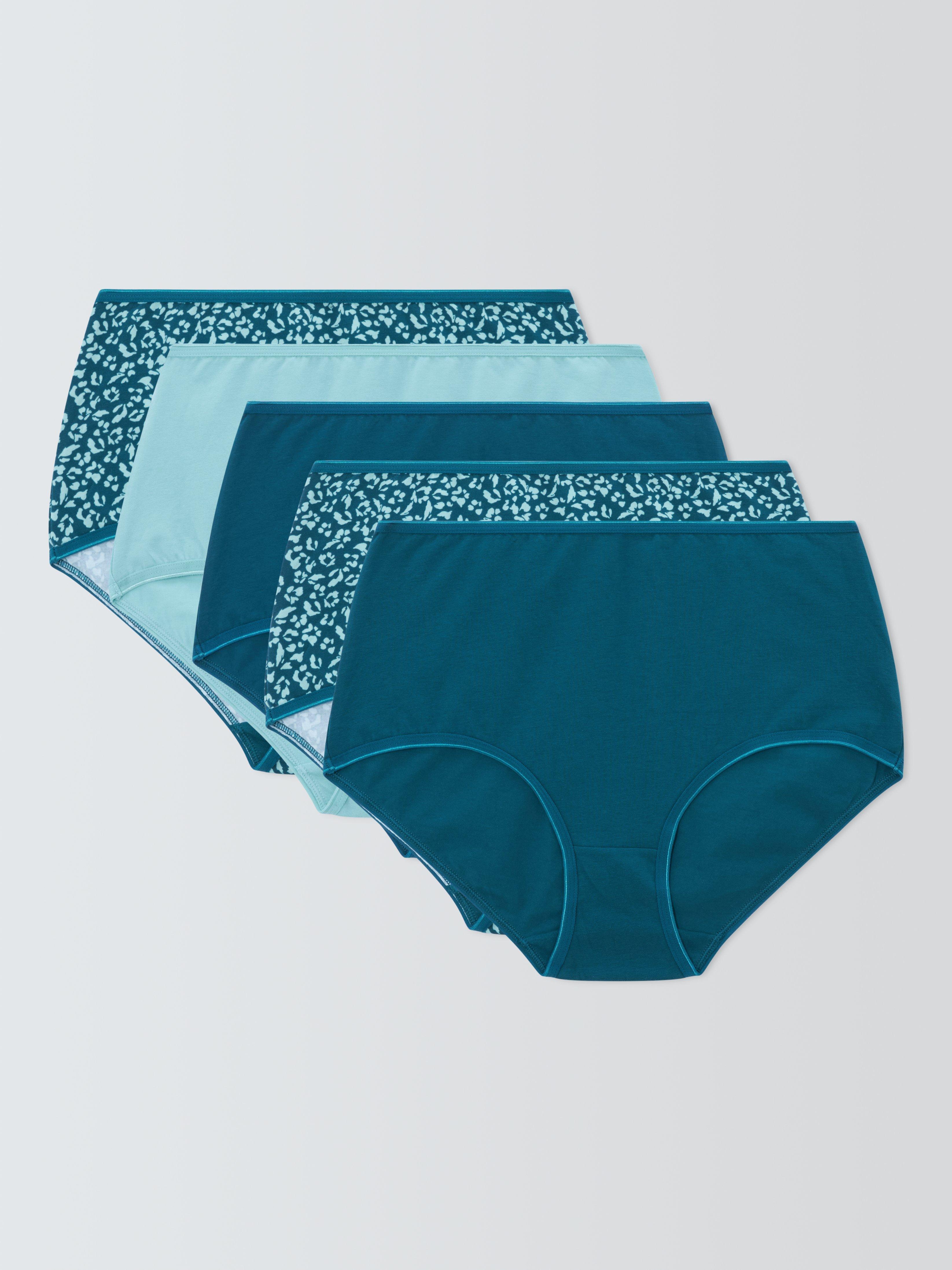 Product image 4 of 6, which shows John Lewis Animal Print Full Briefs, Pack of 5, Blue/Multi, 16