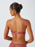AND/OR Wren Lace Underwired Plunge Bra, B-F Cup Sizes, Mauve Pink