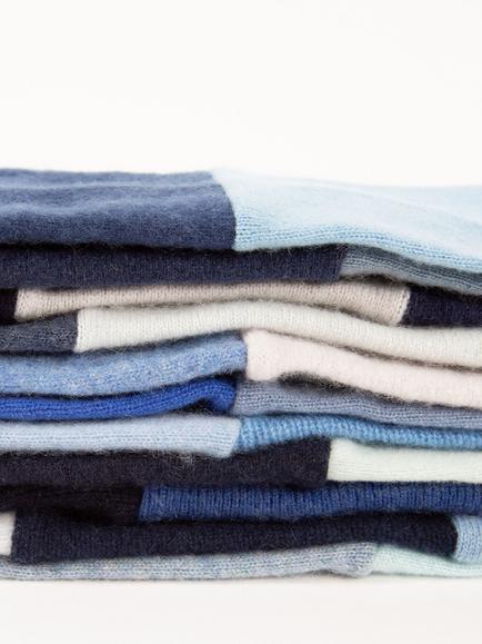 Celtic & Co. Recycled Cashmere Neckwarmer,  Mixed Blues - view 2, Mixed Blues