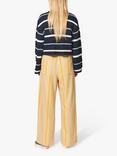 nué notes Waymond Striped Cropped Crochet Jumper, Midnight