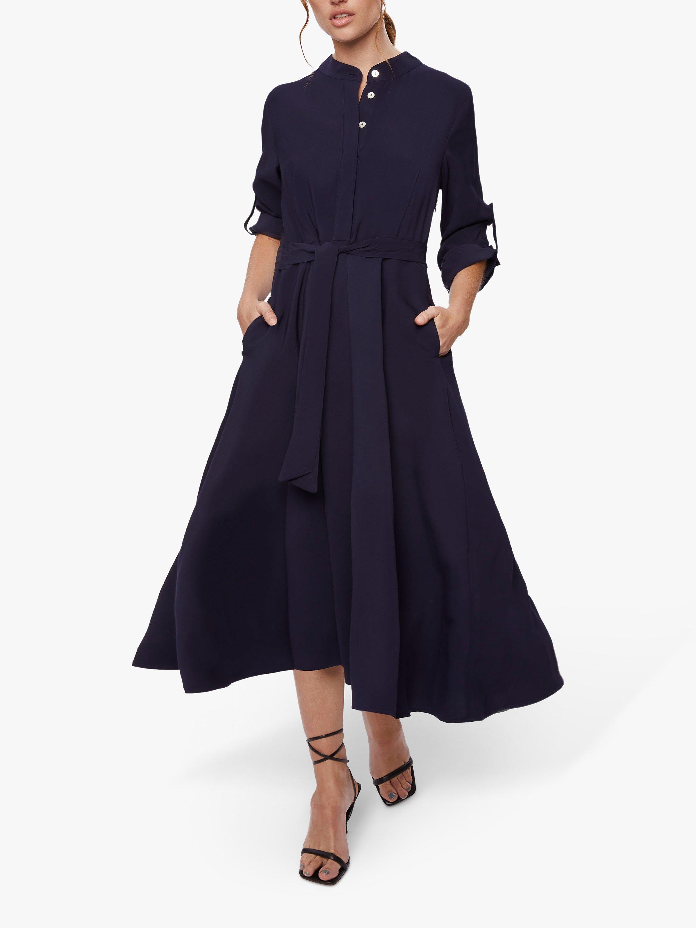 Product image 1 of 5, which shows James Lakeland Roll Sleeve Midi Dress, Navy, 8