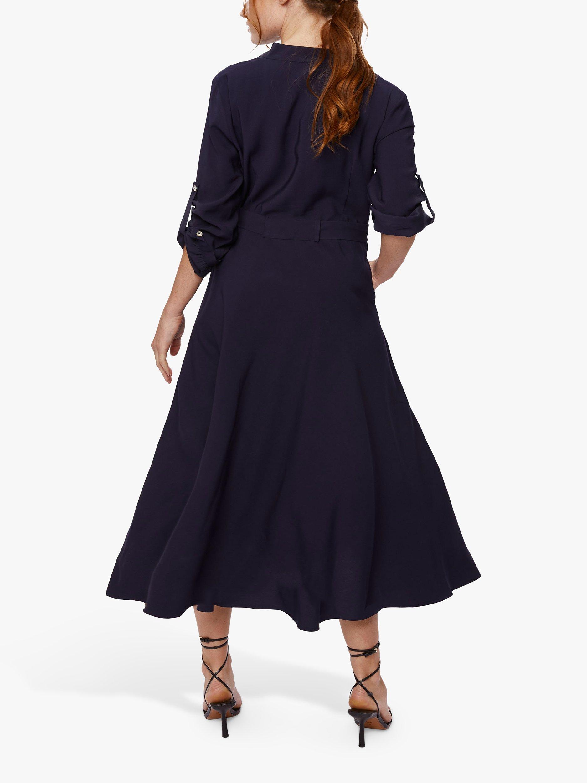 Product image 2 of 5, which shows James Lakeland Roll Sleeve Midi Dress, Navy, 8