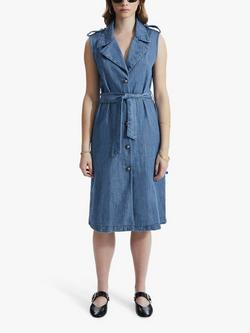 James Lakeland Sleeveless Denim Blazer Dress, Blue, Blue