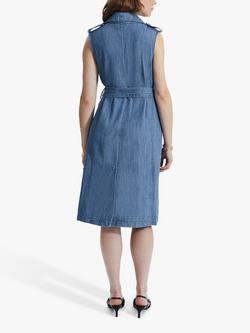 James Lakeland Sleeveless Denim Blazer Dress, Blue - view 2, Blue