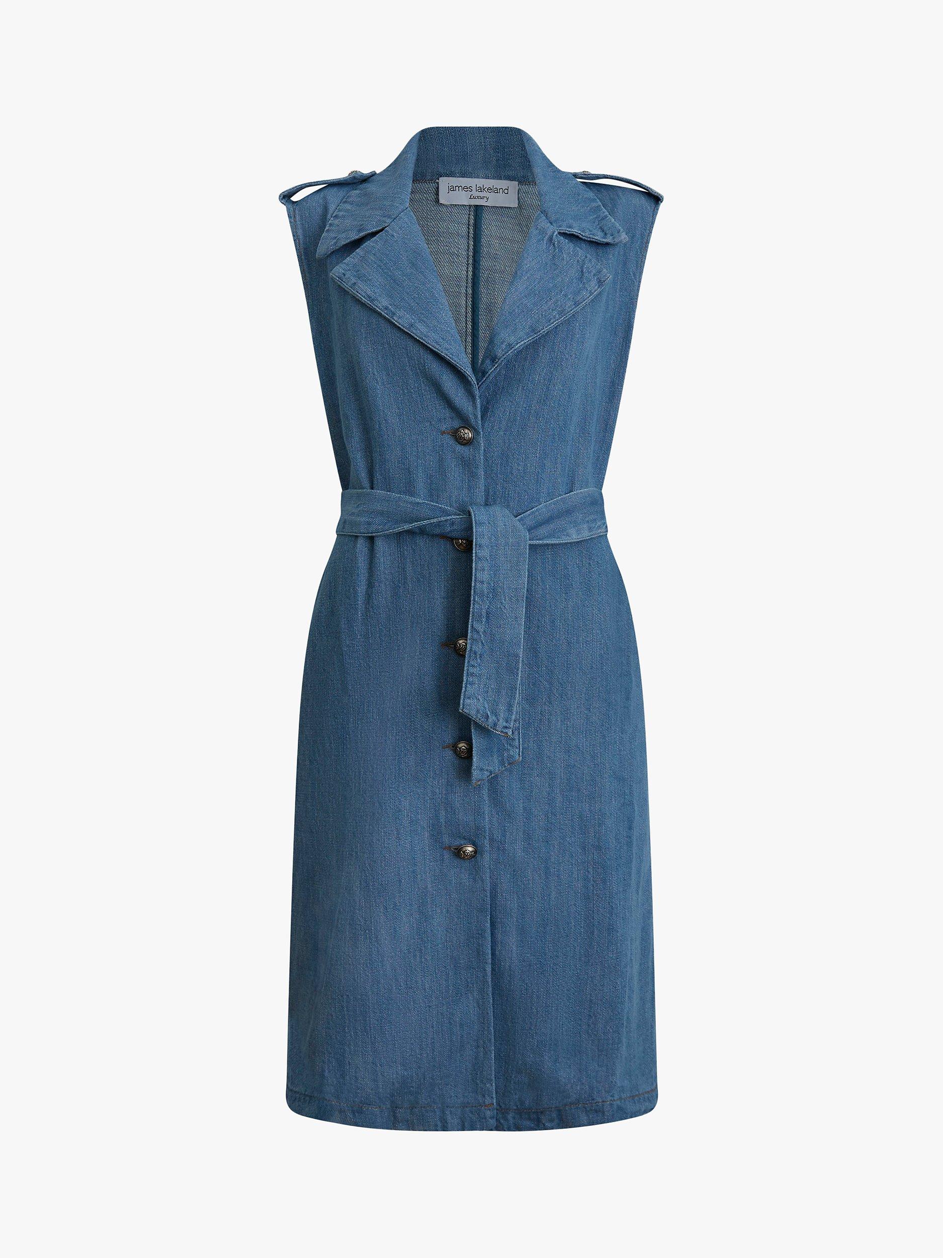 Product image 5 of 5, which shows James Lakeland Sleeveless Denim Blazer Dress, Blue, 8