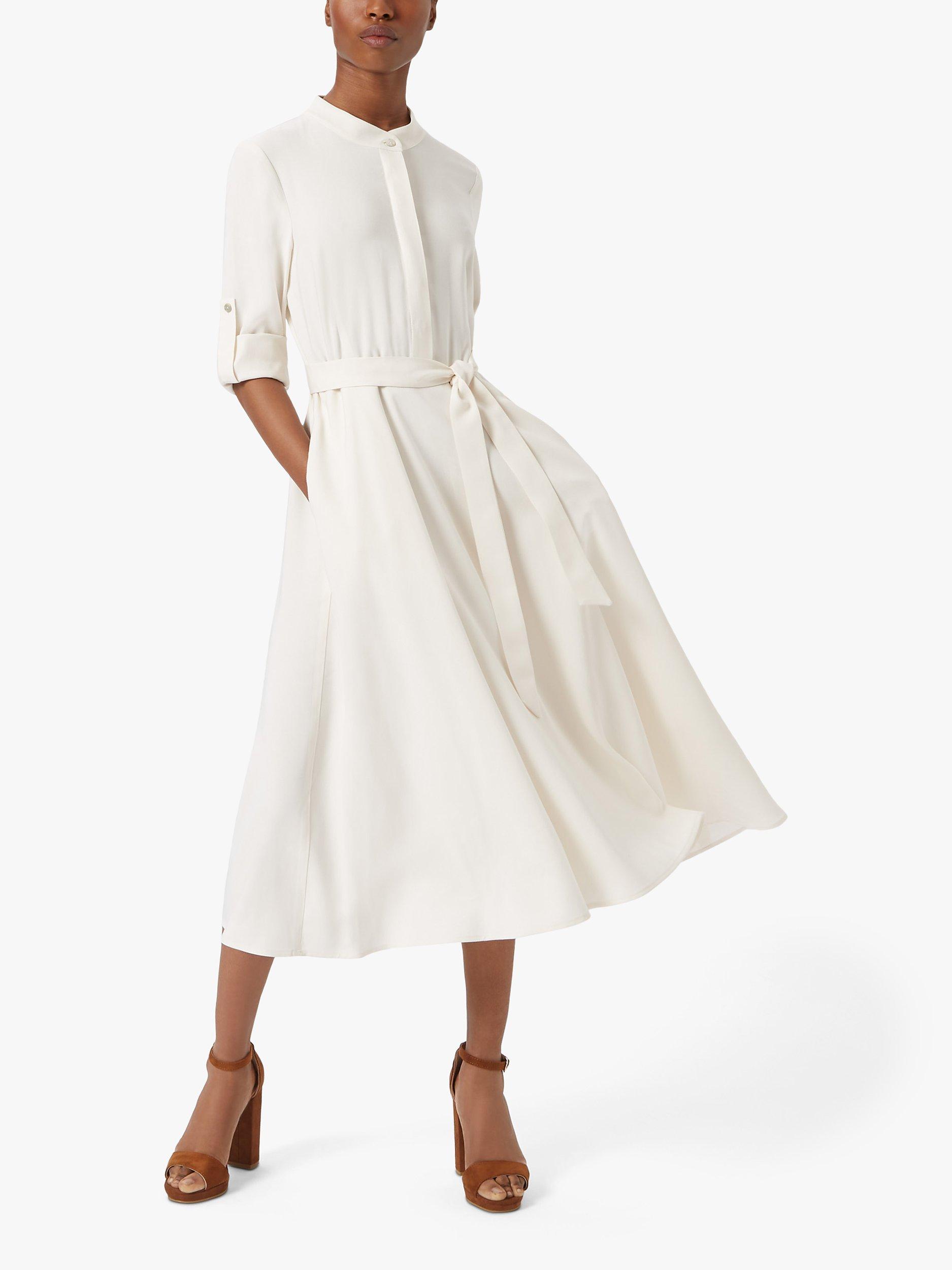 Product image 1 of 4, which shows James Lakeland Roll Sleeve Midi Dress, Cream, 8