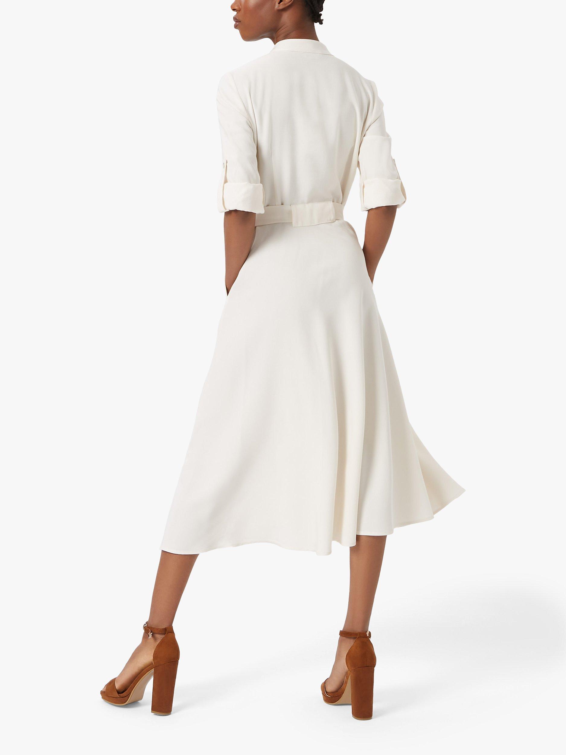 Product image 2 of 4, which shows James Lakeland Roll Sleeve Midi Dress, Cream, 8