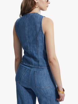 James Lakeland Denim Vest Gilet, Denim - view 2, Denim