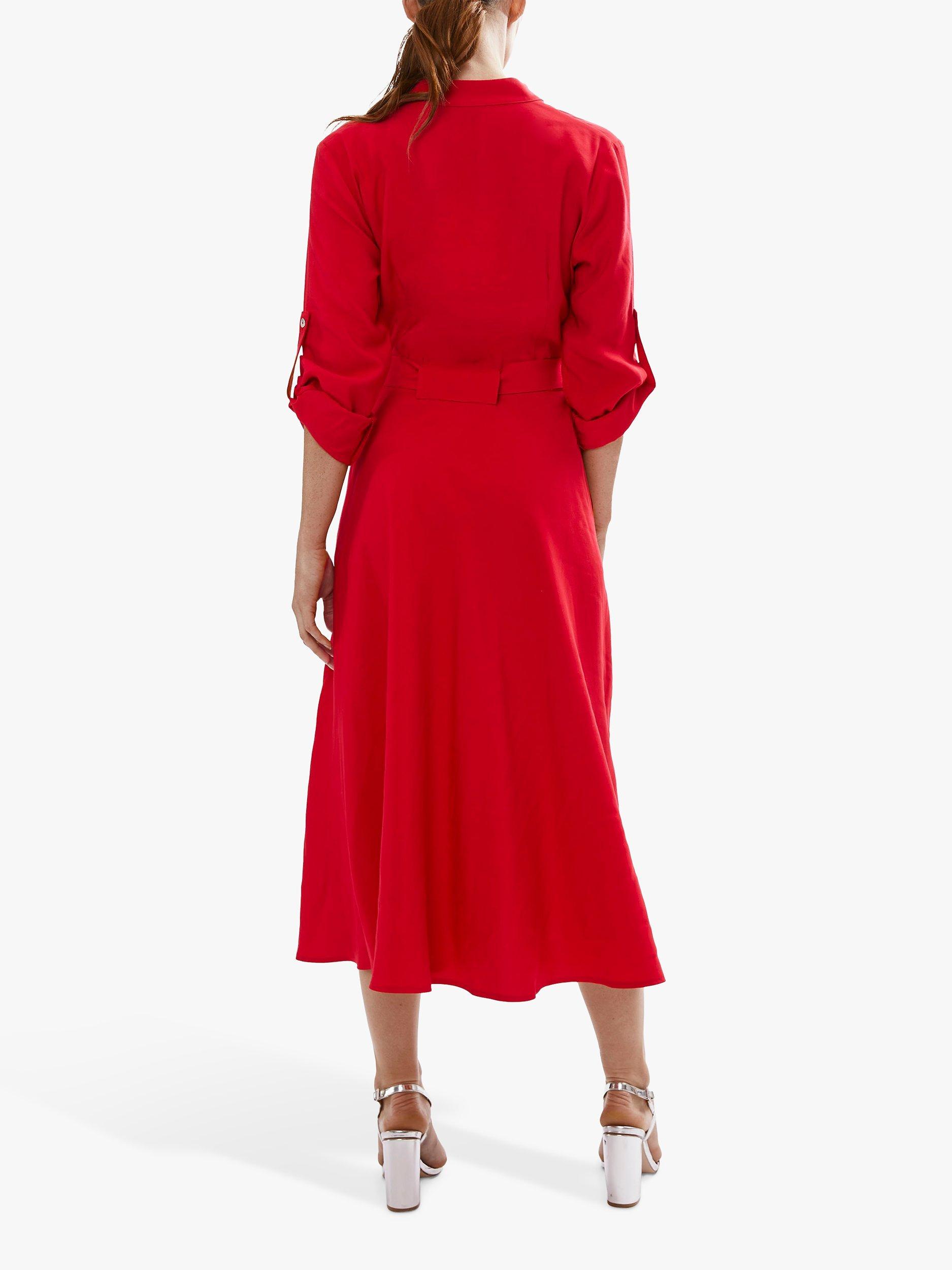 Product image 2 of 5, which shows James Lakeland Roll Sleeve Midi Dress, Red, 8