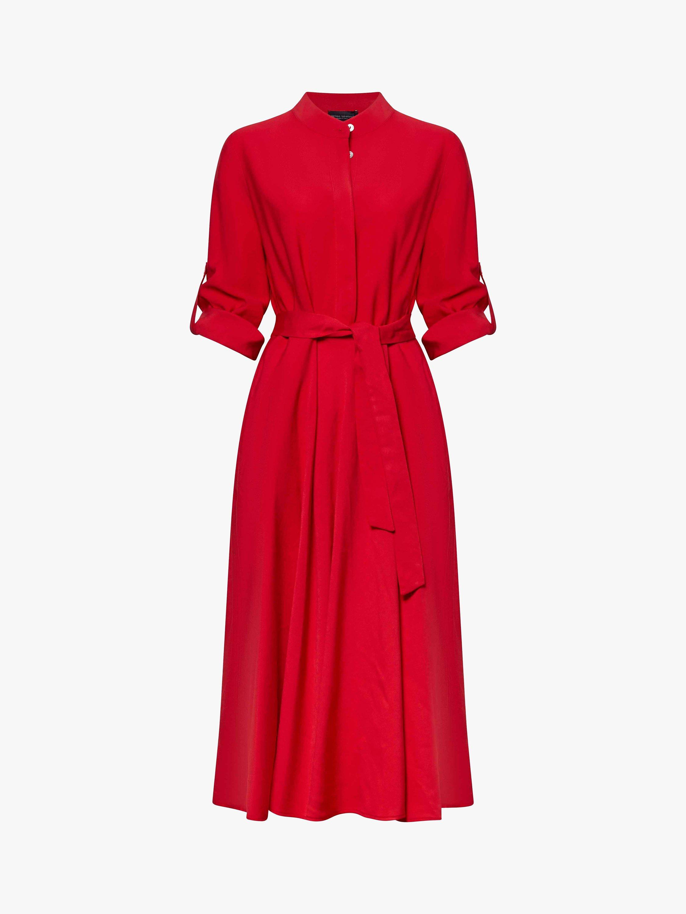 Product image 5 of 5, which shows James Lakeland Roll Sleeve Midi Dress, Red, 8