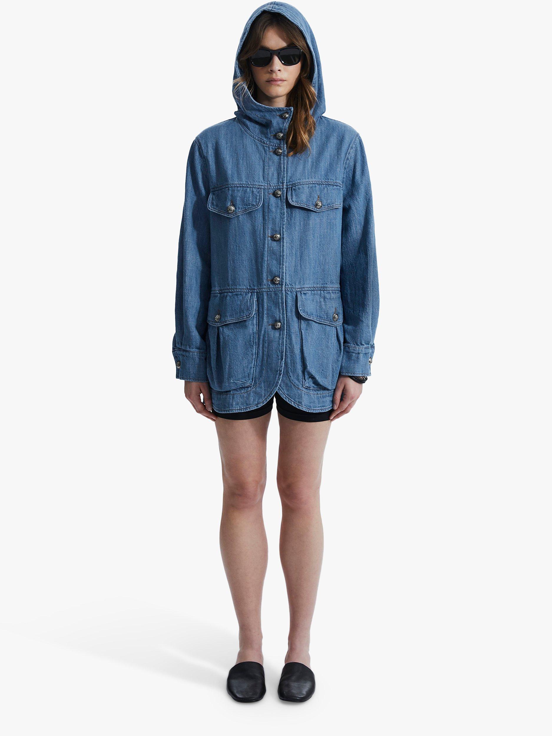 Product image 3 of 5, which shows James Lakeland Hooded Longline Denim Jacket, Blue, 8