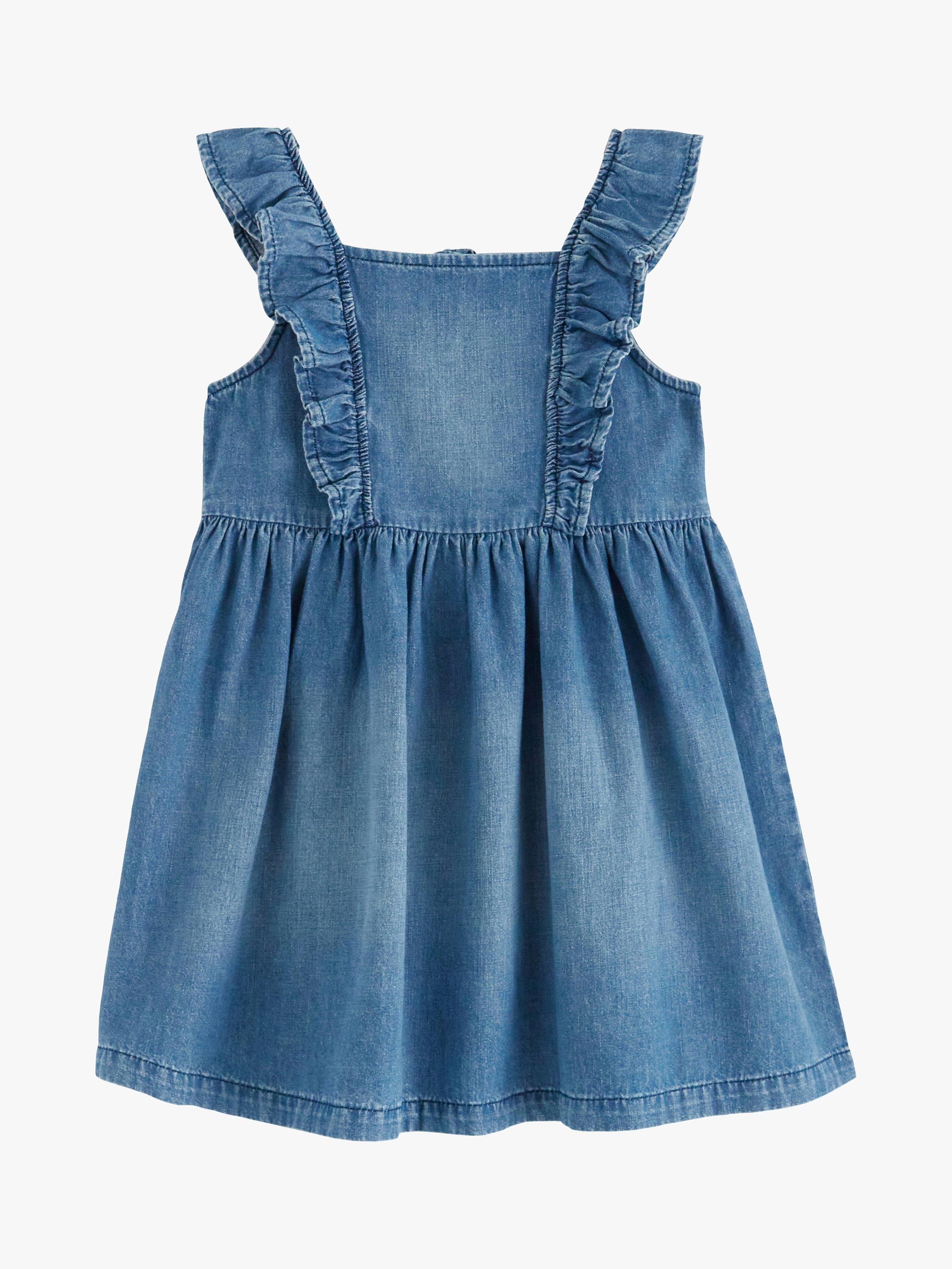 Product image 4 of 6, which shows Lindex Kids' Romantic Denim Bib Dress, Blue, 6 years