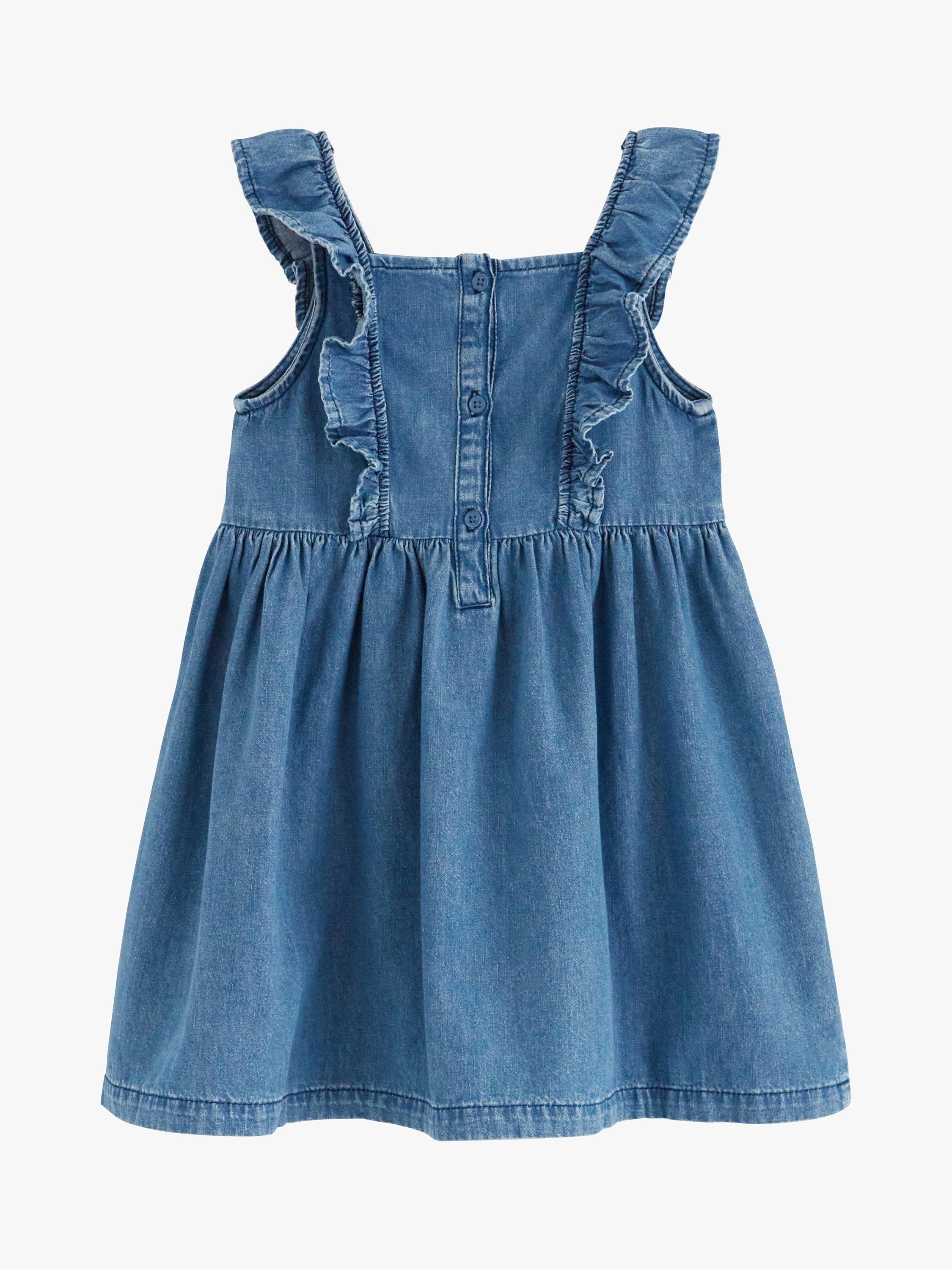 Product image 5 of 6, which shows Lindex Kids' Romantic Denim Bib Dress, Blue, 6 years
