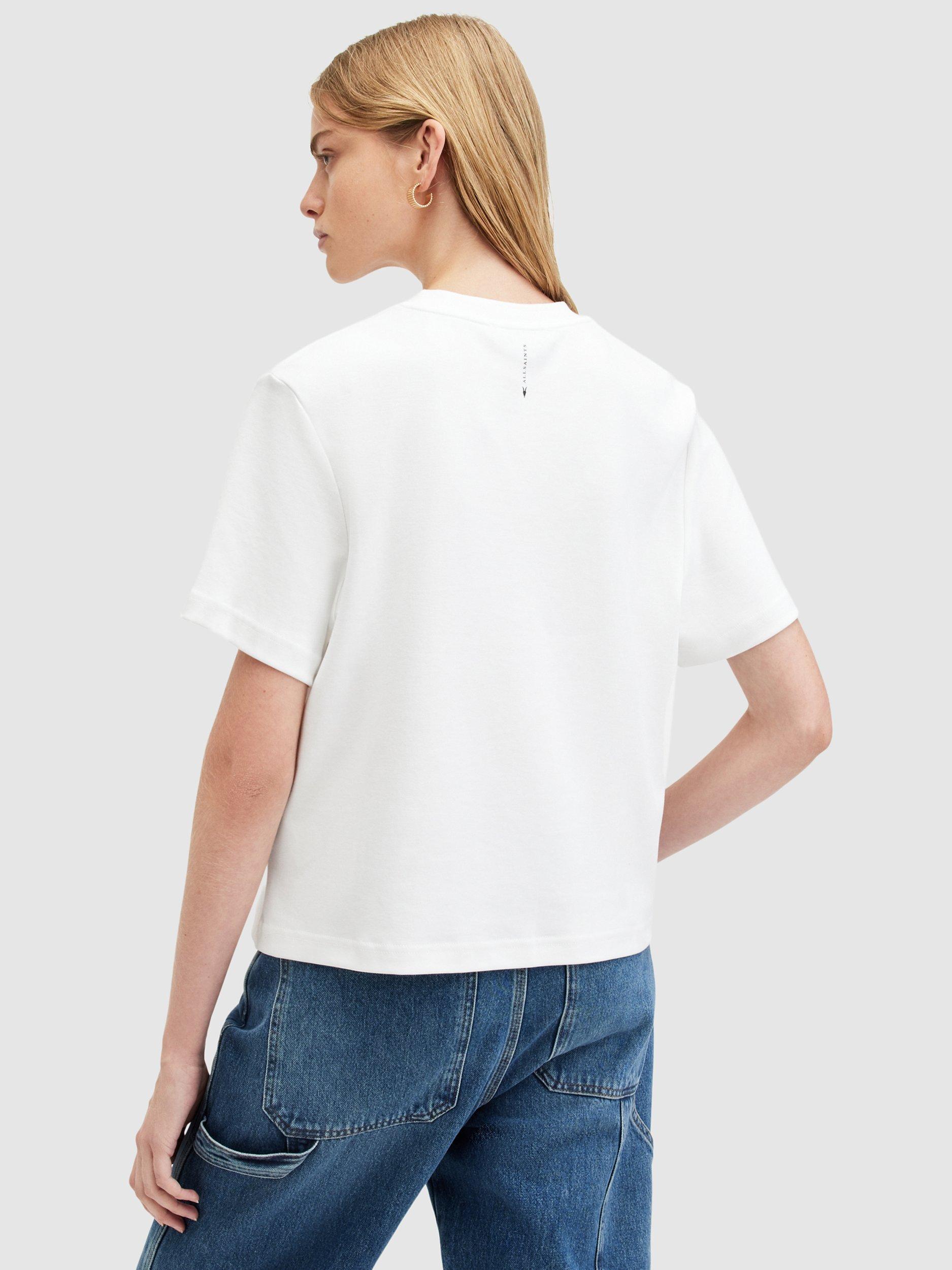 Product image 2 of 6, which shows AllSaints Lisa Organic Cotton T-Shirt, White, 6