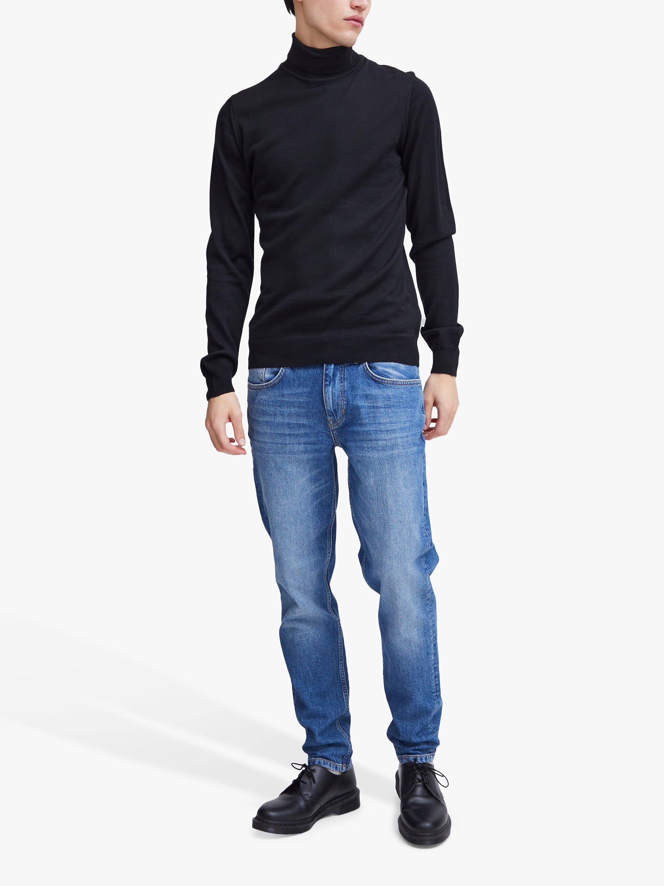 Product image 3 of 6, which shows Casual Friday Konrad Merino Wool Blend Roll Neck Jumper, Black, S