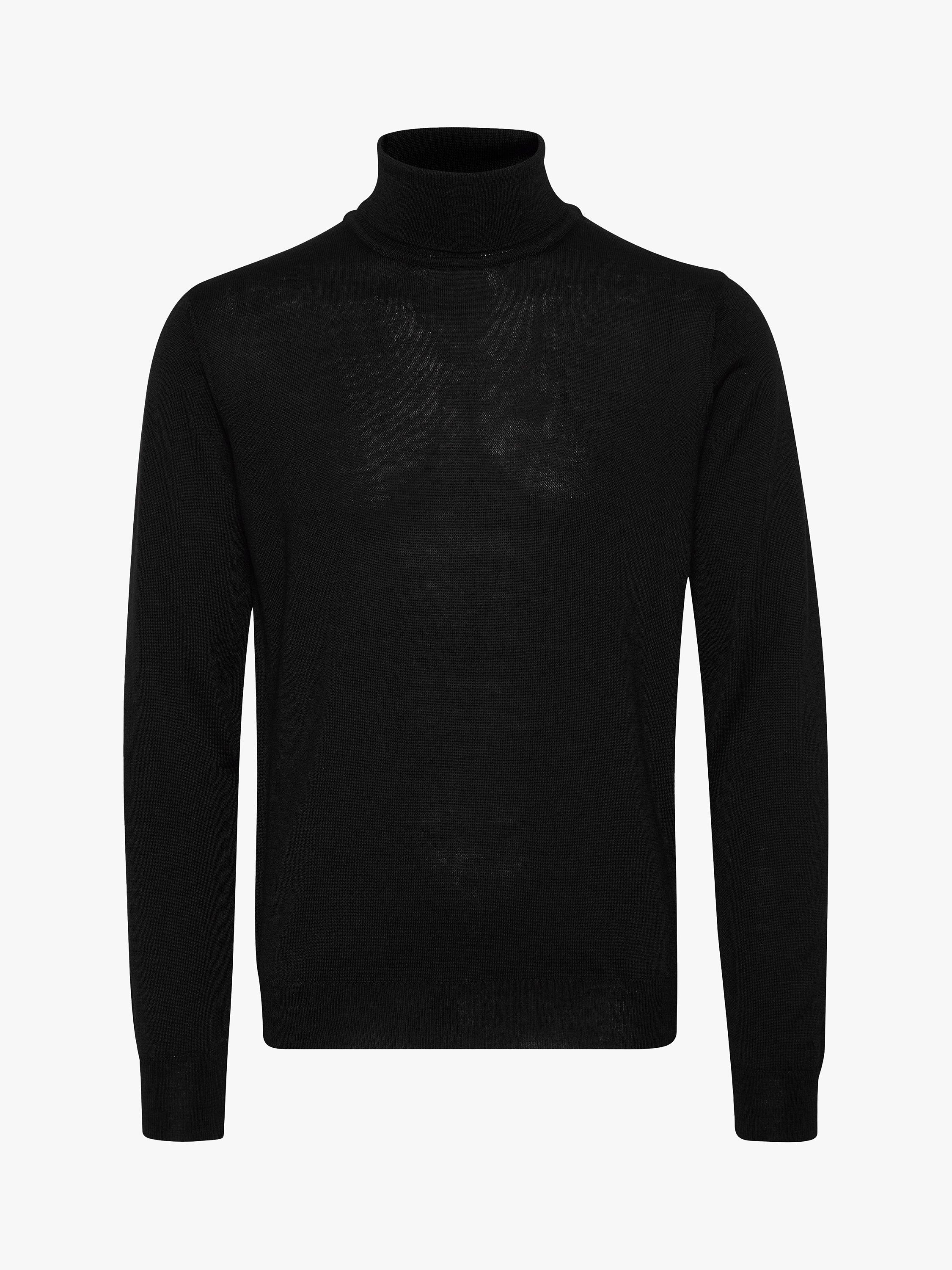 Product image 4 of 6, which shows Casual Friday Konrad Merino Wool Blend Roll Neck Jumper, Black, S