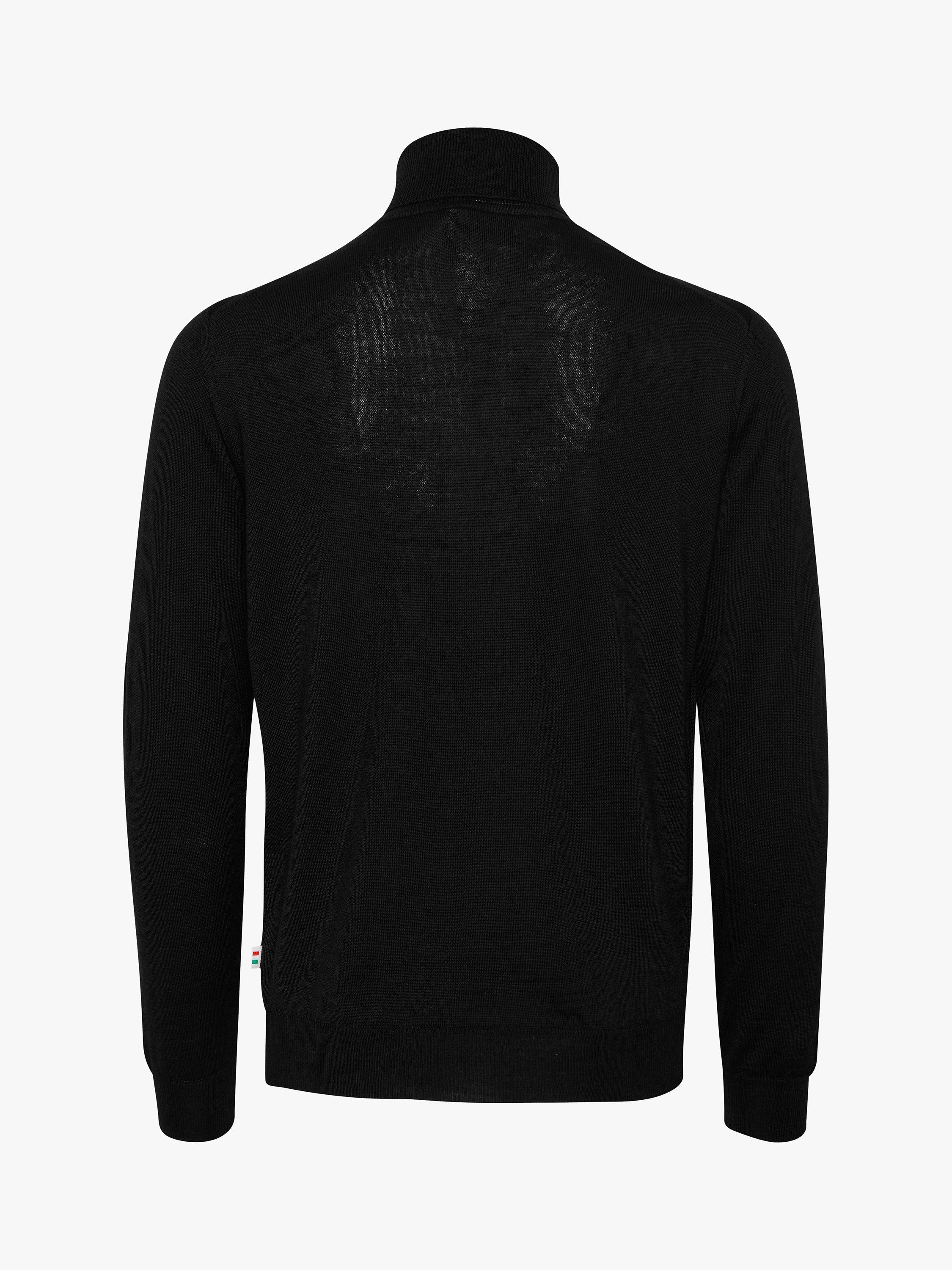 Product image 5 of 6, which shows Casual Friday Konrad Merino Wool Blend Roll Neck Jumper, Black, S