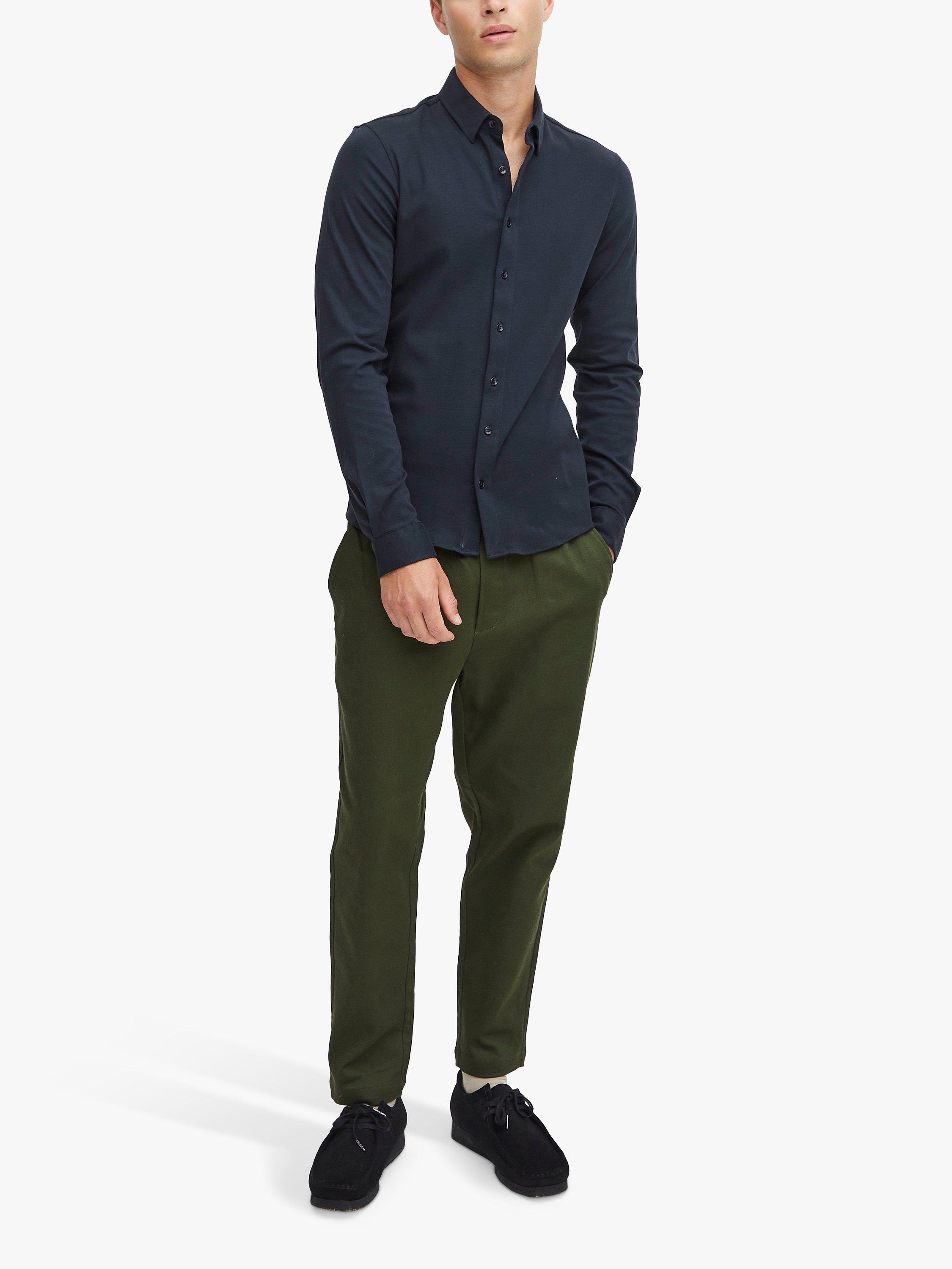 Product image 3 of 6, which shows Casual Friday Arthur Long Sleeve Jersey Shirt, Dark Navy, S
