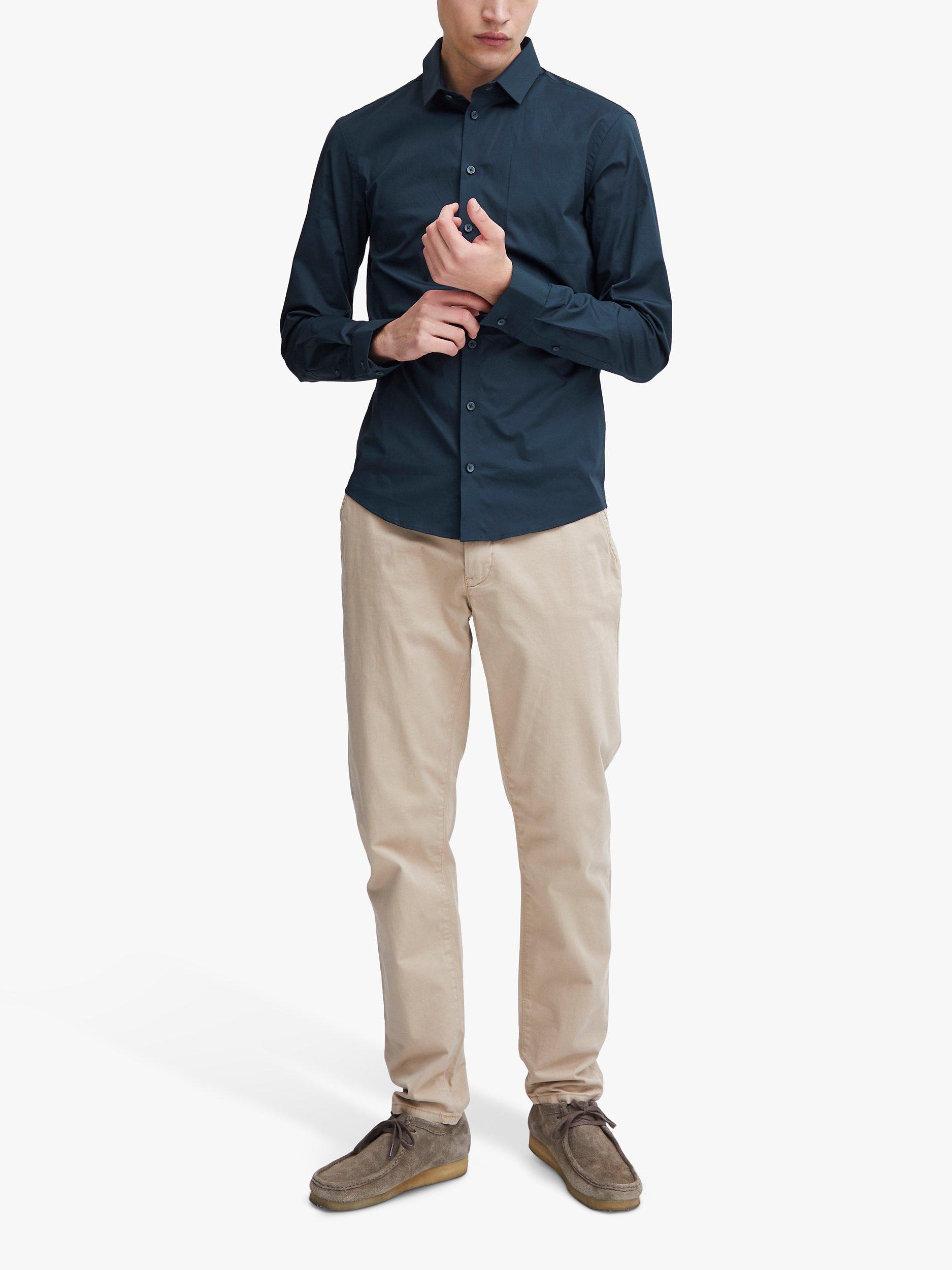 Product image 3 of 7, which shows Casual Friday Palle Slim Fit Stretch Long Sleeve Shirt, Navy, S