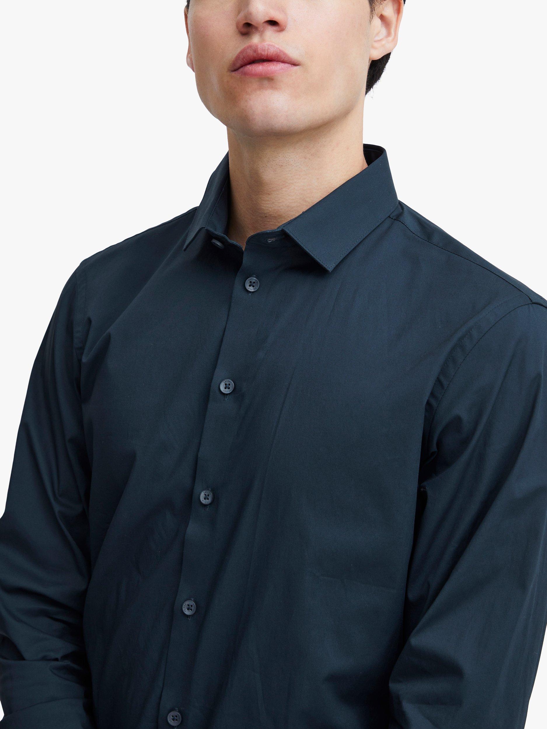 Product image 4 of 7, which shows Casual Friday Palle Slim Fit Stretch Long Sleeve Shirt, Navy, S