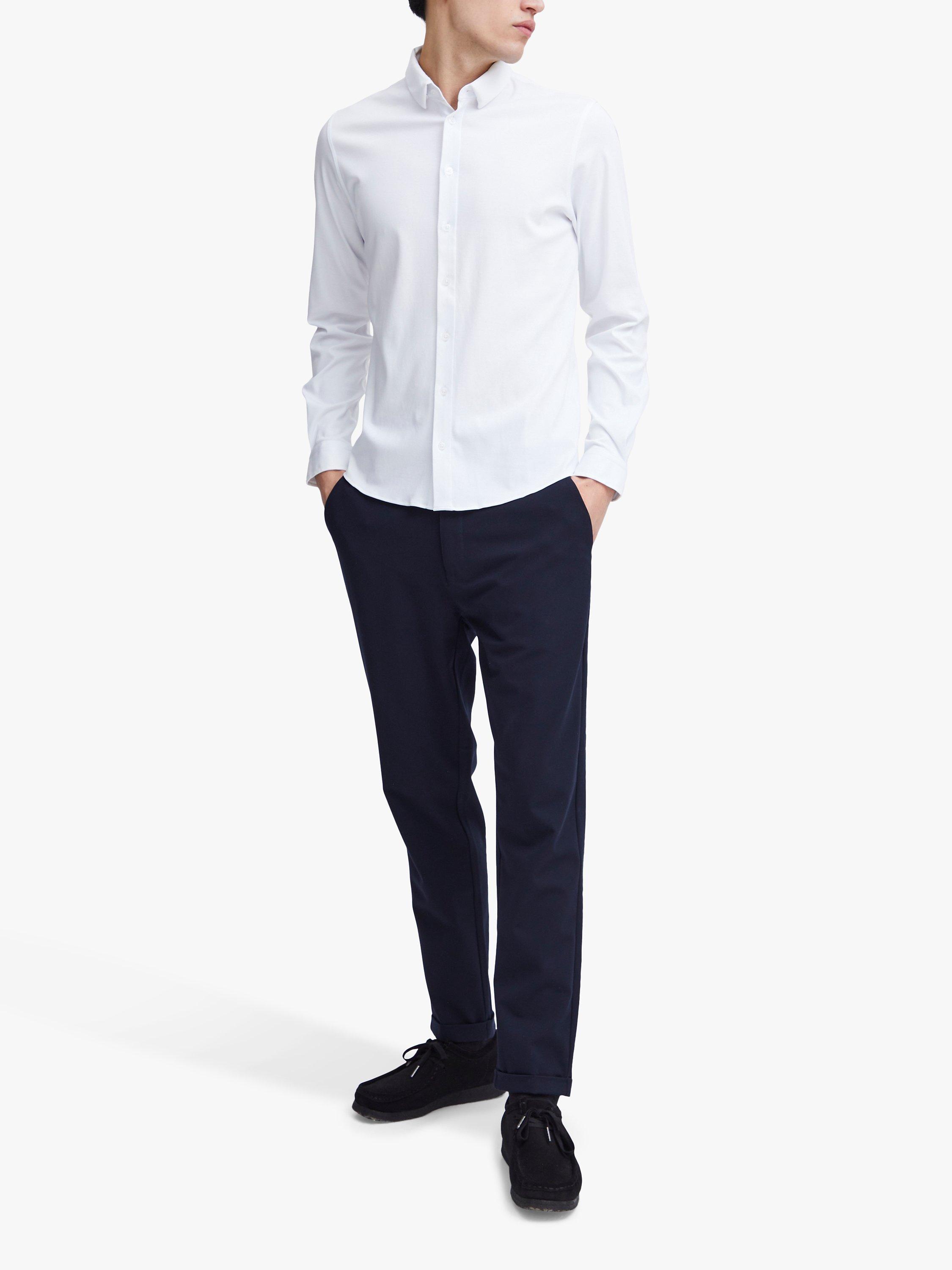 Product image 3 of 6, which shows Casual Friday Arthur Long Sleeve Jersey Shirt, Bright White, S