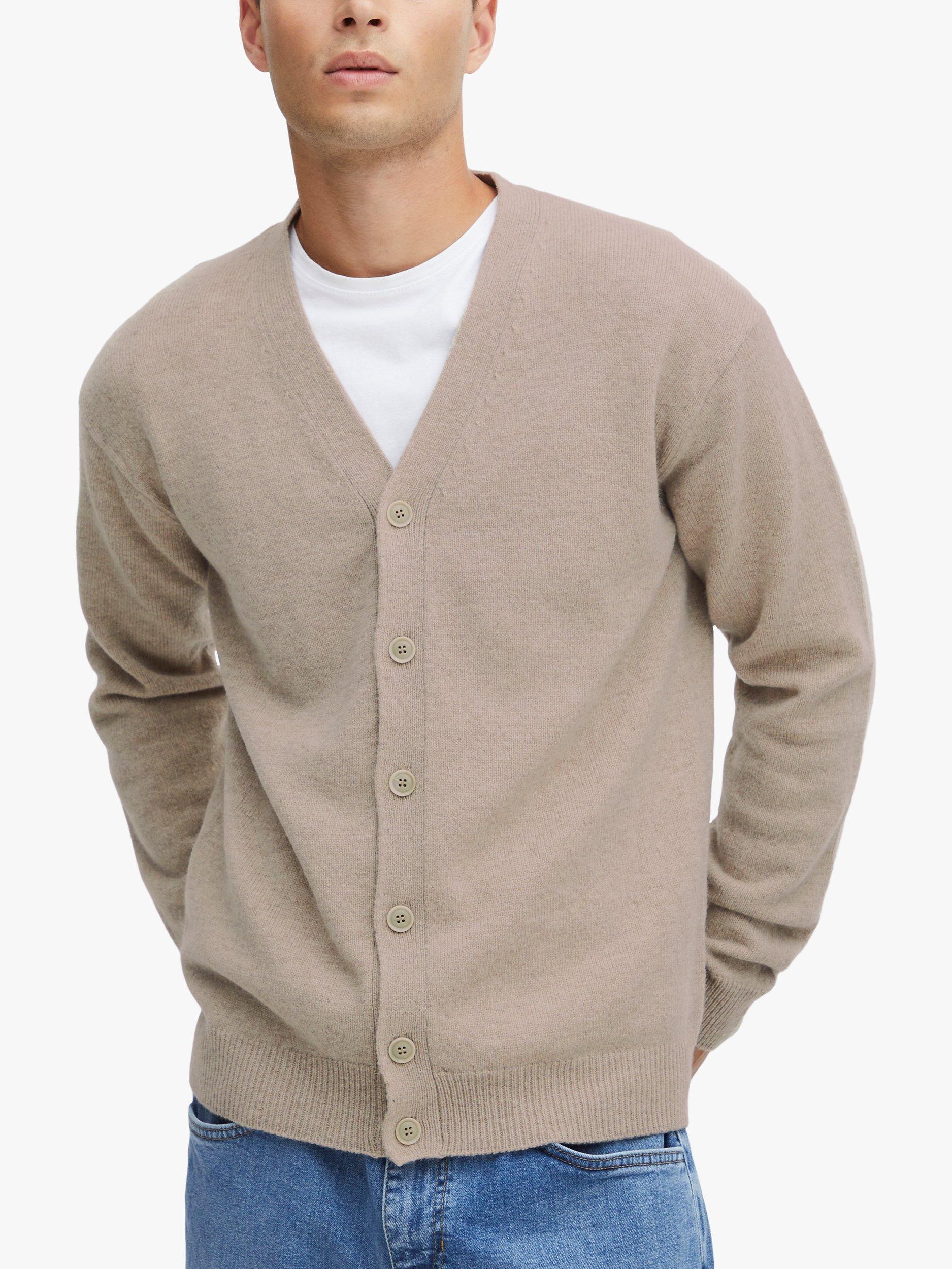 Product image 1 of 6, which shows Casual Friday Karl Lambswool Knitted Cardigan, Silver Mink Melange, S