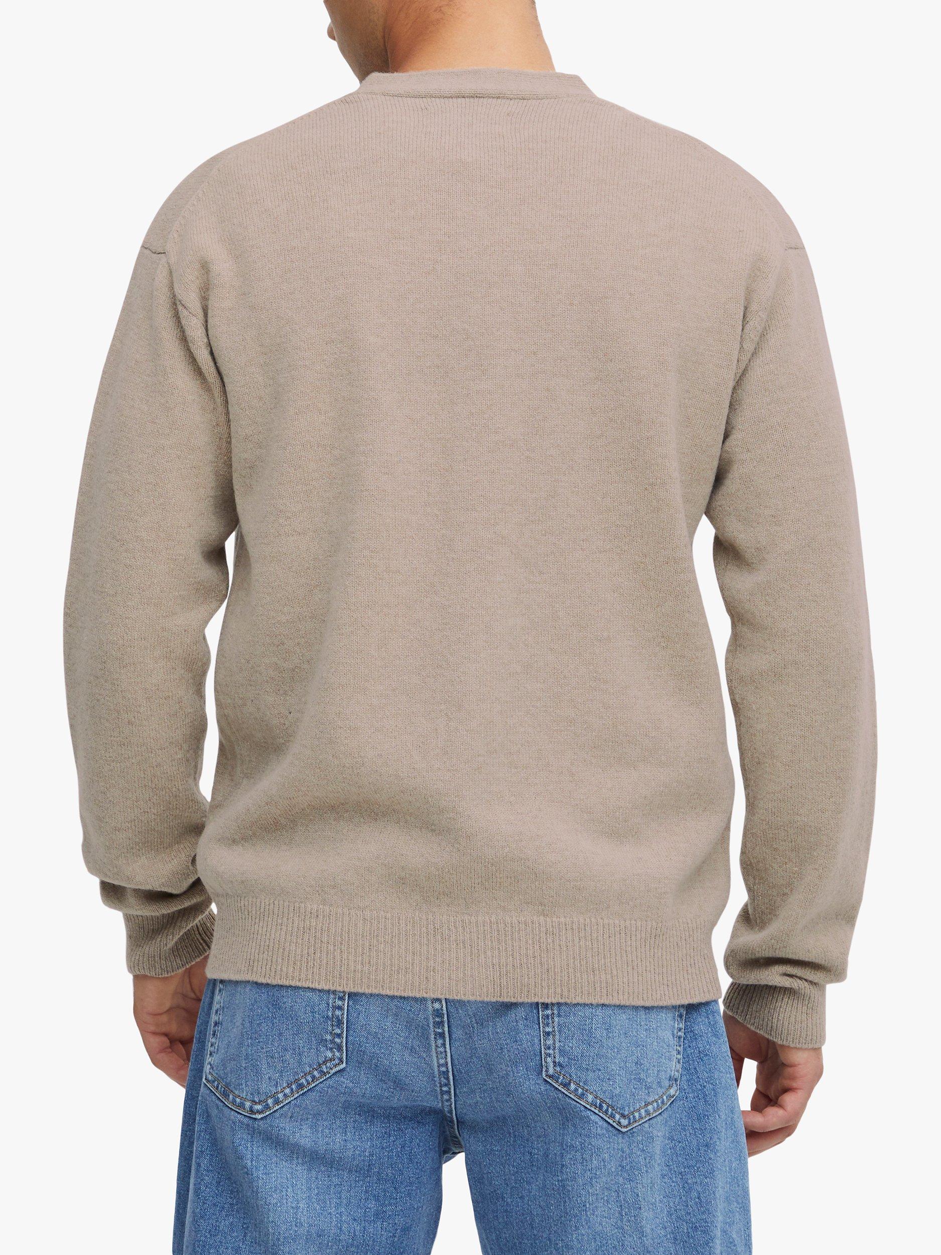 Product image 2 of 6, which shows Casual Friday Karl Lambswool Knitted Cardigan, Silver Mink Melange, S