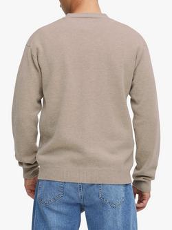 Casual Friday Karl Lambswool Knitted Cardigan - view 2, Silver Mink Melange