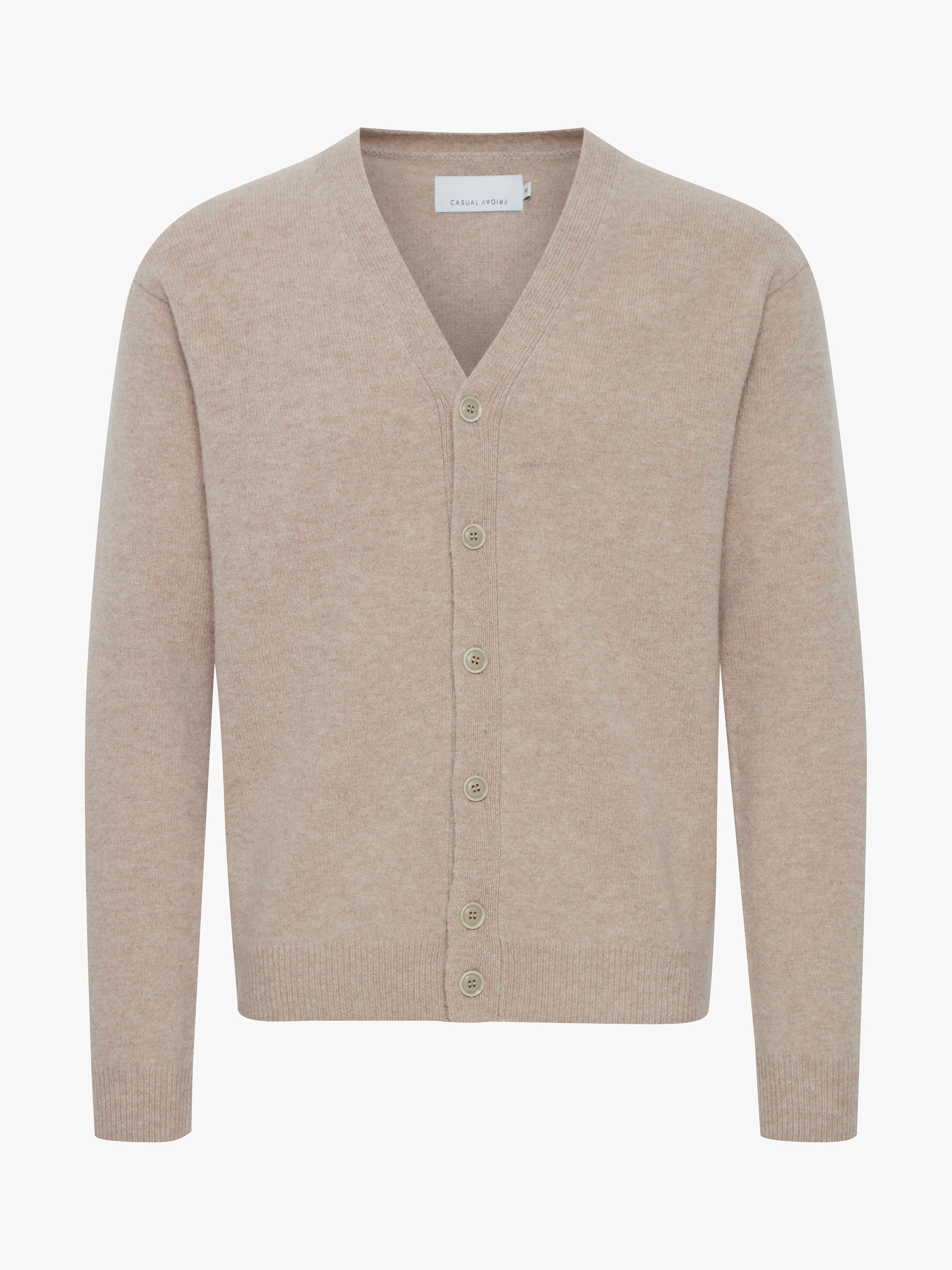 Product image 4 of 6, which shows Casual Friday Karl Lambswool Knitted Cardigan, Silver Mink Melange, S