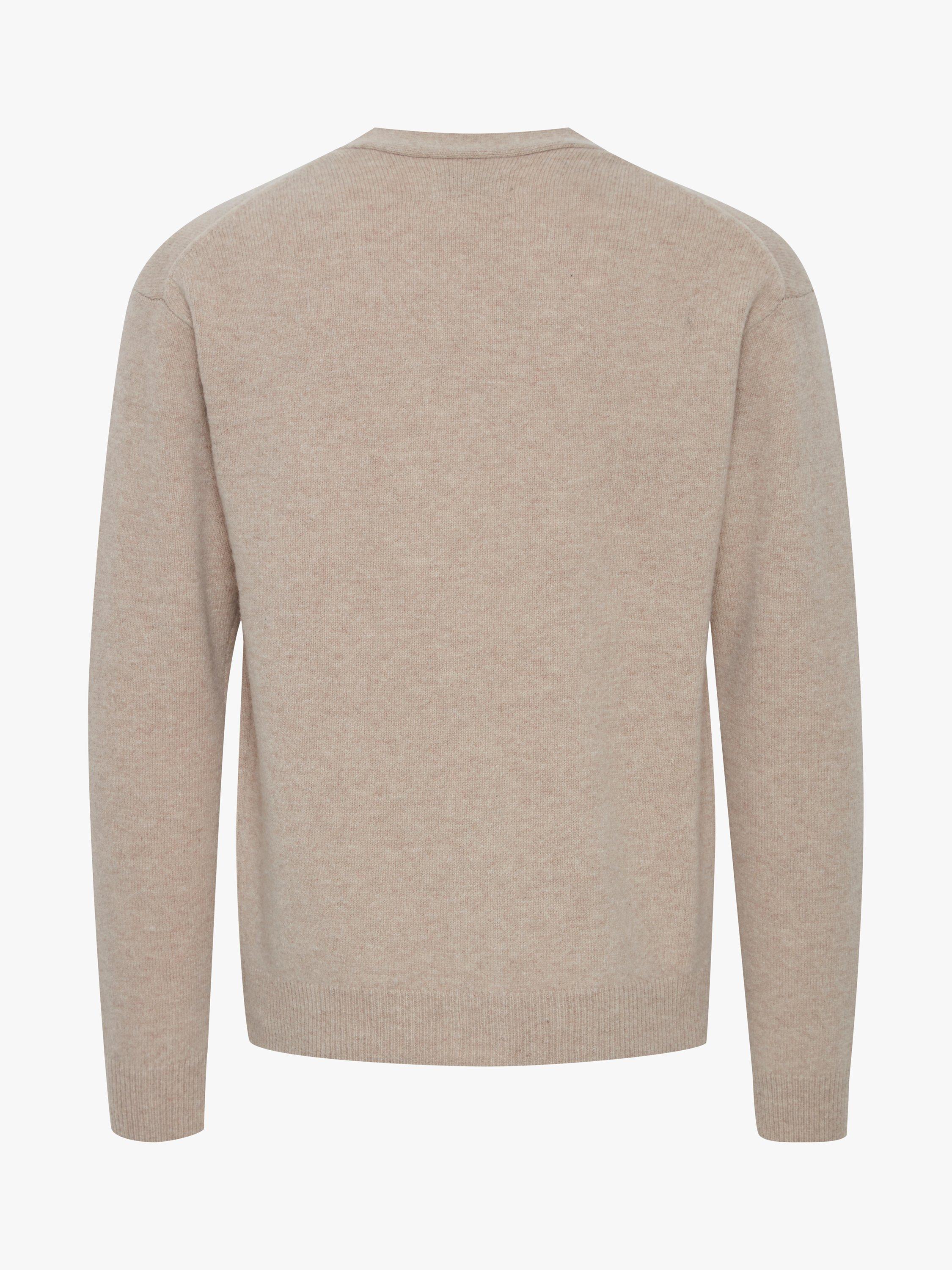Product image 5 of 6, which shows Casual Friday Karl Lambswool Knitted Cardigan, Silver Mink Melange, S