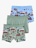 Lindex Kids' Boxer Shorts, Pack of 3, Light Blue/Multi