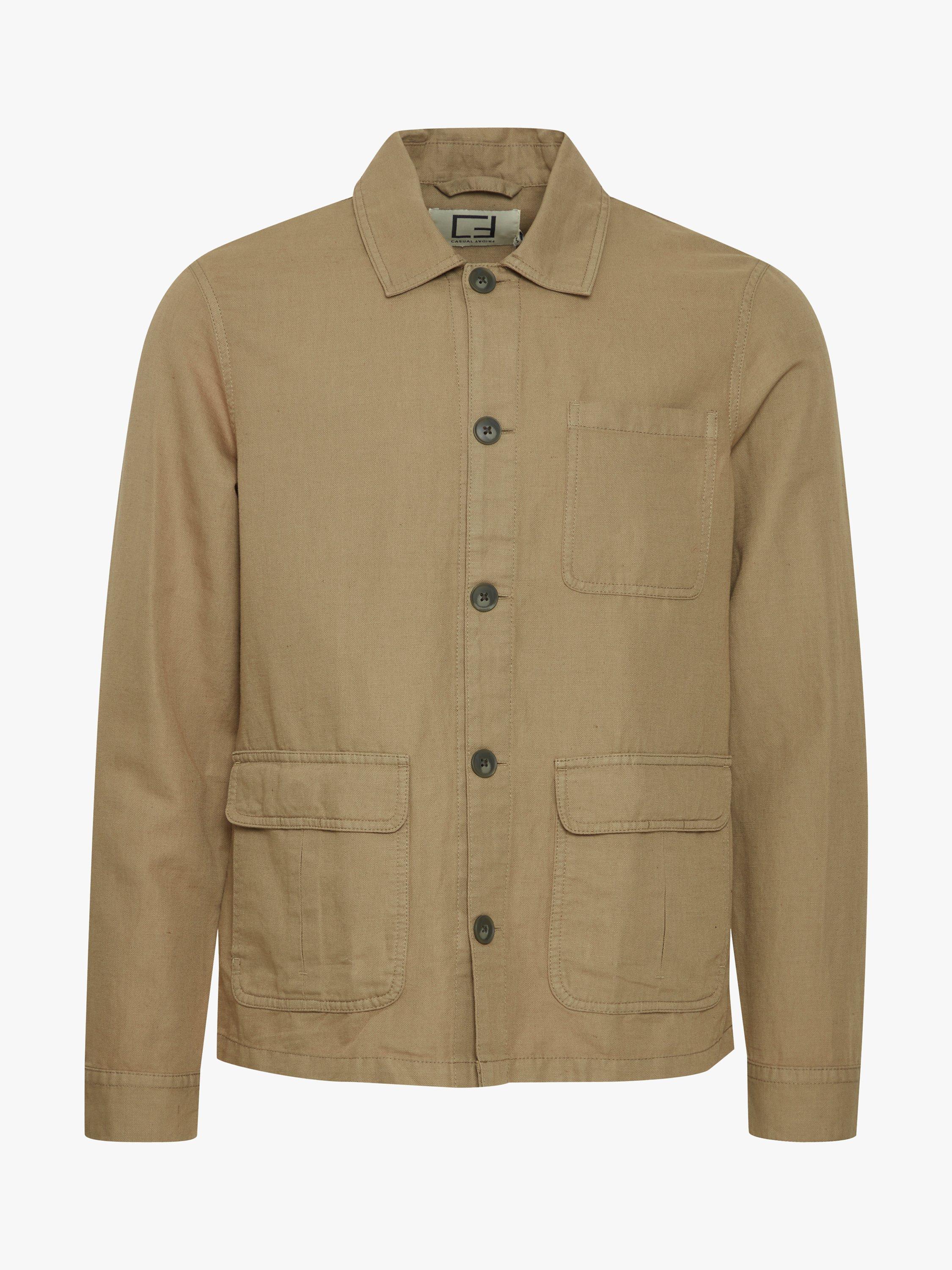 Product image 4 of 6, which shows Casual Friday Fulli Linen Mix Utility Shacket, Brown, S