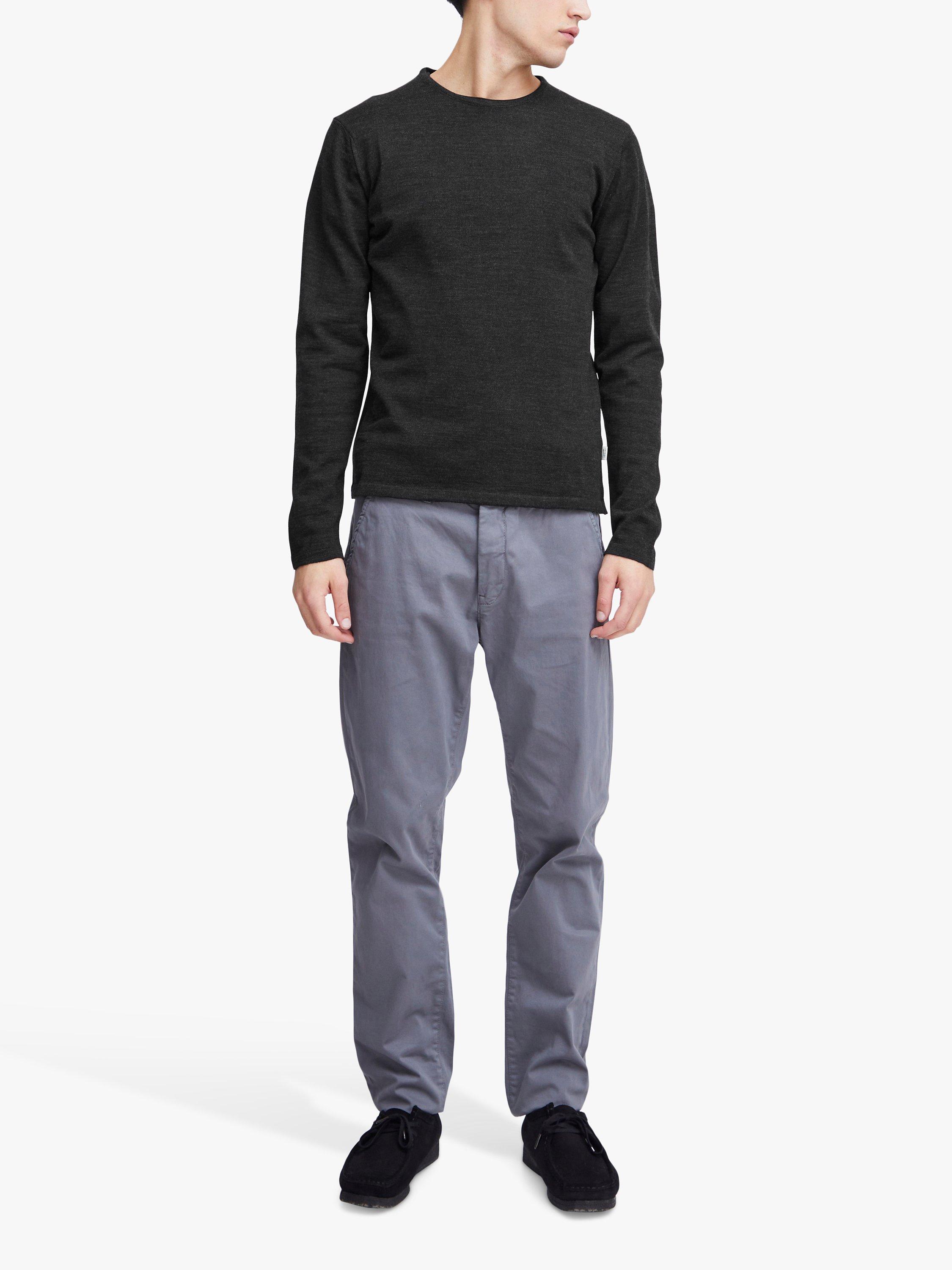 Product image 3 of 6, which shows Casual Friday Kent Lightweight Merino Crew Neck Knit, Dark Grey Melange, S