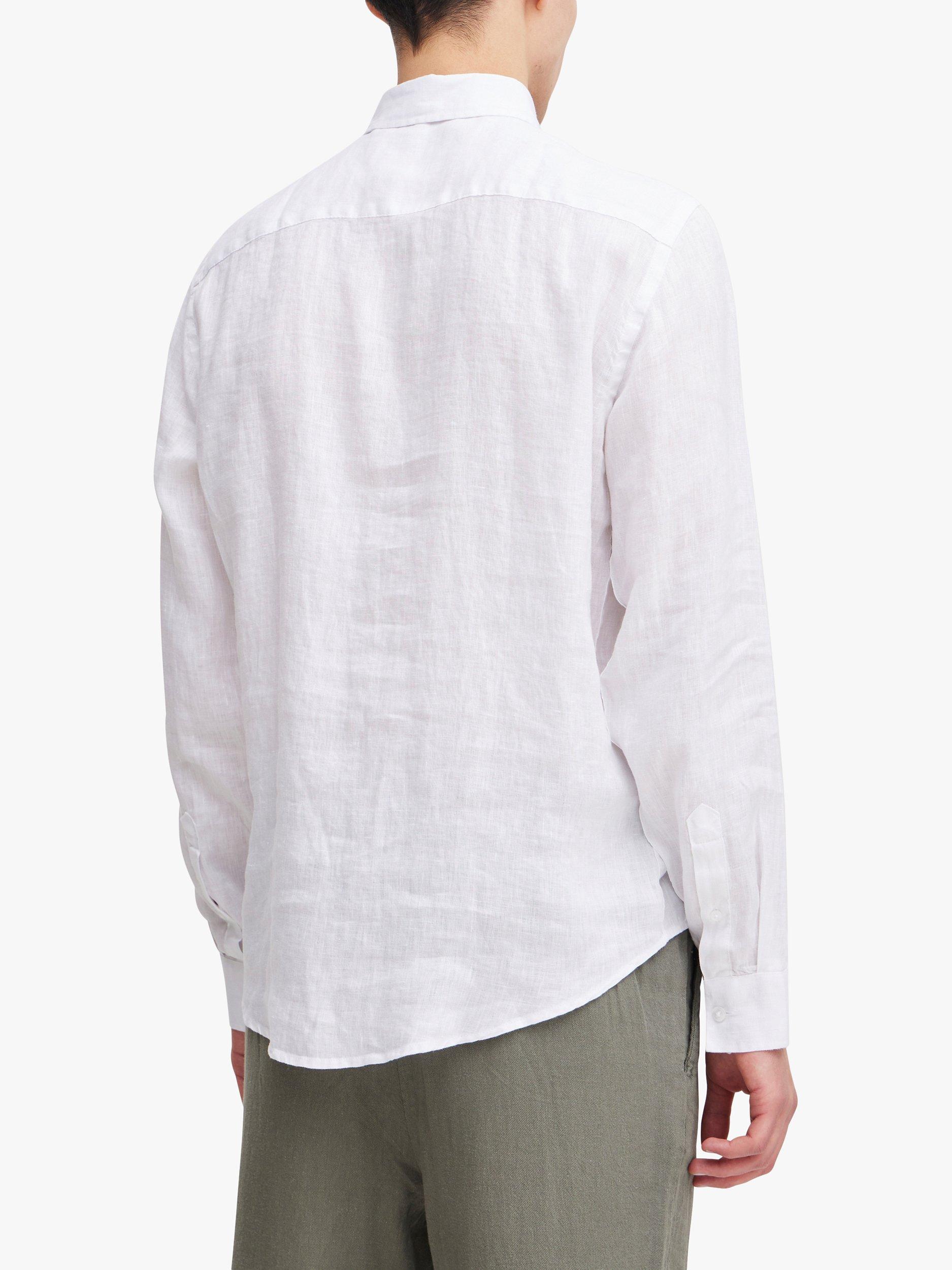Product image 2 of 7, which shows Casual Friday Anton Long Sleeve Linen Shirt , Bright White, S